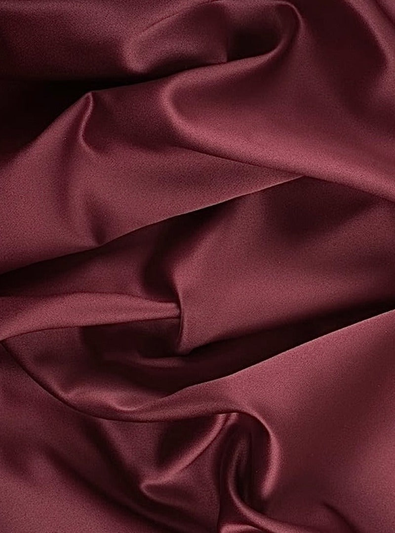 burgundy satin, burgundy stretch satin, burgundy silky smooth satin, burgundy satin for woman, burgundy satin for gown, burgundy satin for home decor, burgundy satin for dresses, satin on sale, satin in low price, best quality satin, buy satin online