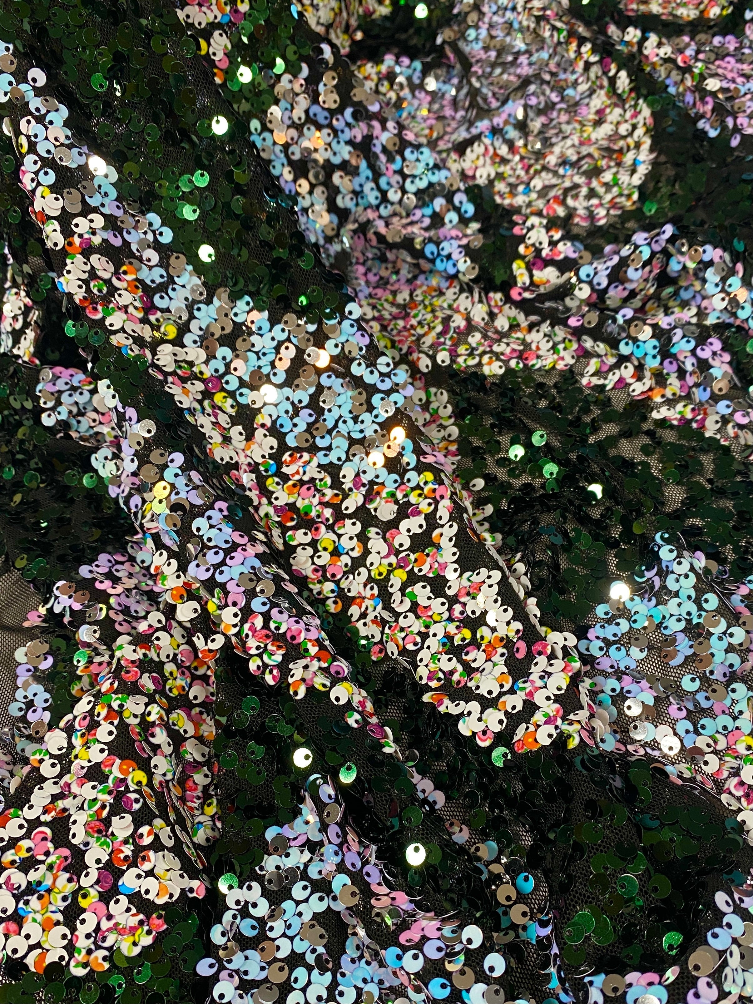 Rainbow Iridescent Sequin on Mesh, multicolor stretch Sequin Mesh, iridescent Sequin on Mesh, Stretch Sequin Mesh, Stretch Sequin Mesh for woman,  Stretch Sequin Mesh for bride, Stretch Sequin Mesh on sale, Stretch Sequin Mesh on discount, Stretch Sequin Mesh online
