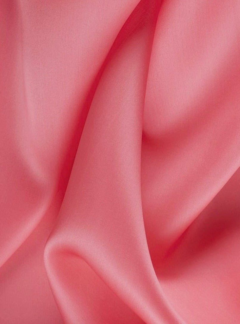 Coral Satin Fabric Woman, Premium Quality Satin, Coral Satin Fabric For bride, Medium Weight Satin, Wedding Dress Fabric, Satin by The Yard,  coral satin in low price, discounted satin, light pink satin, pink satin, polyester satin, silky smooth satin in coral, satin on sale, best quality satin fabric