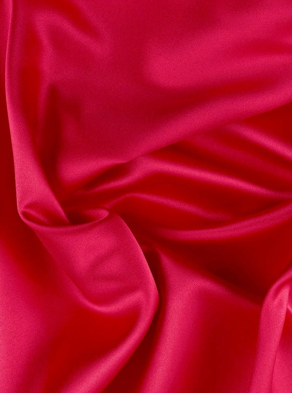  Red Satin Fabric, Silky Satin Fabric Red, Bridal Satin Medium Weight, Satin for gown, Shiny Satin, Red Silk by the yard, red fabric, red bridal dress, red color fabric for woman, discounted fabric, buy fabric online, best quality satin, kiki textile, cheap fabrics