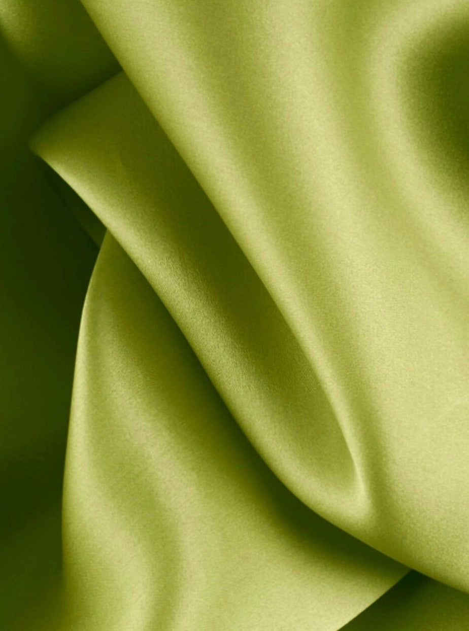  Pesto Green Satin Fabric, Silky Satin Fabric, Green Bridal Satin Medium Weight, Satin for gown, Shiny Satin, Green Silk by the yard, green fabric, light green satin, dark green satin, shinny green satin, green fabric for woman, discounted satin, buy satin online, kiki textile fabrics