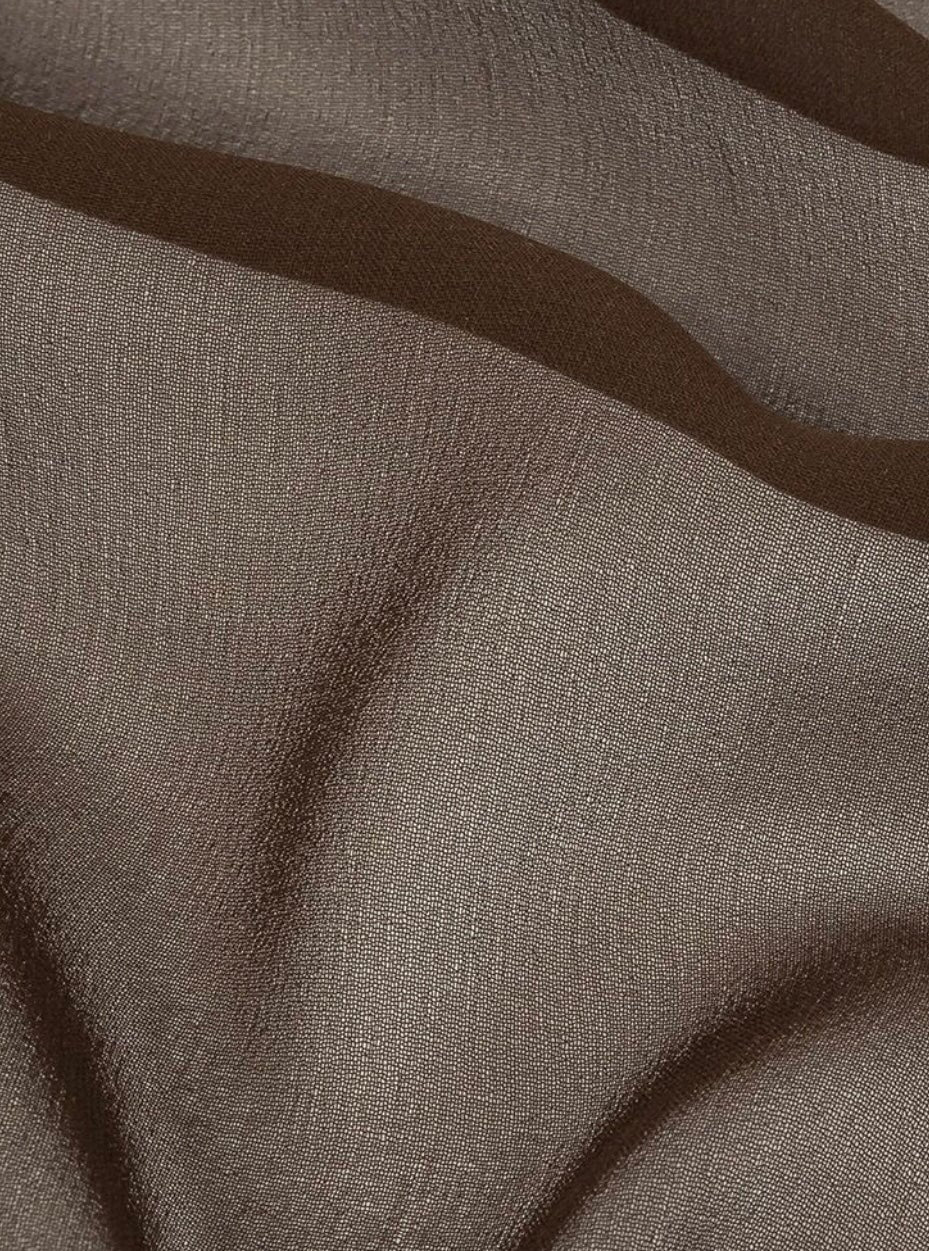 chocolate chiffon, dark chocolate chiffon, light chocolate chiffon, dark brown chiffon, chiffon for woman, chiffon for bride, premium chiffon, chiffon in low price, chiffon for party wear, chiffon for gown