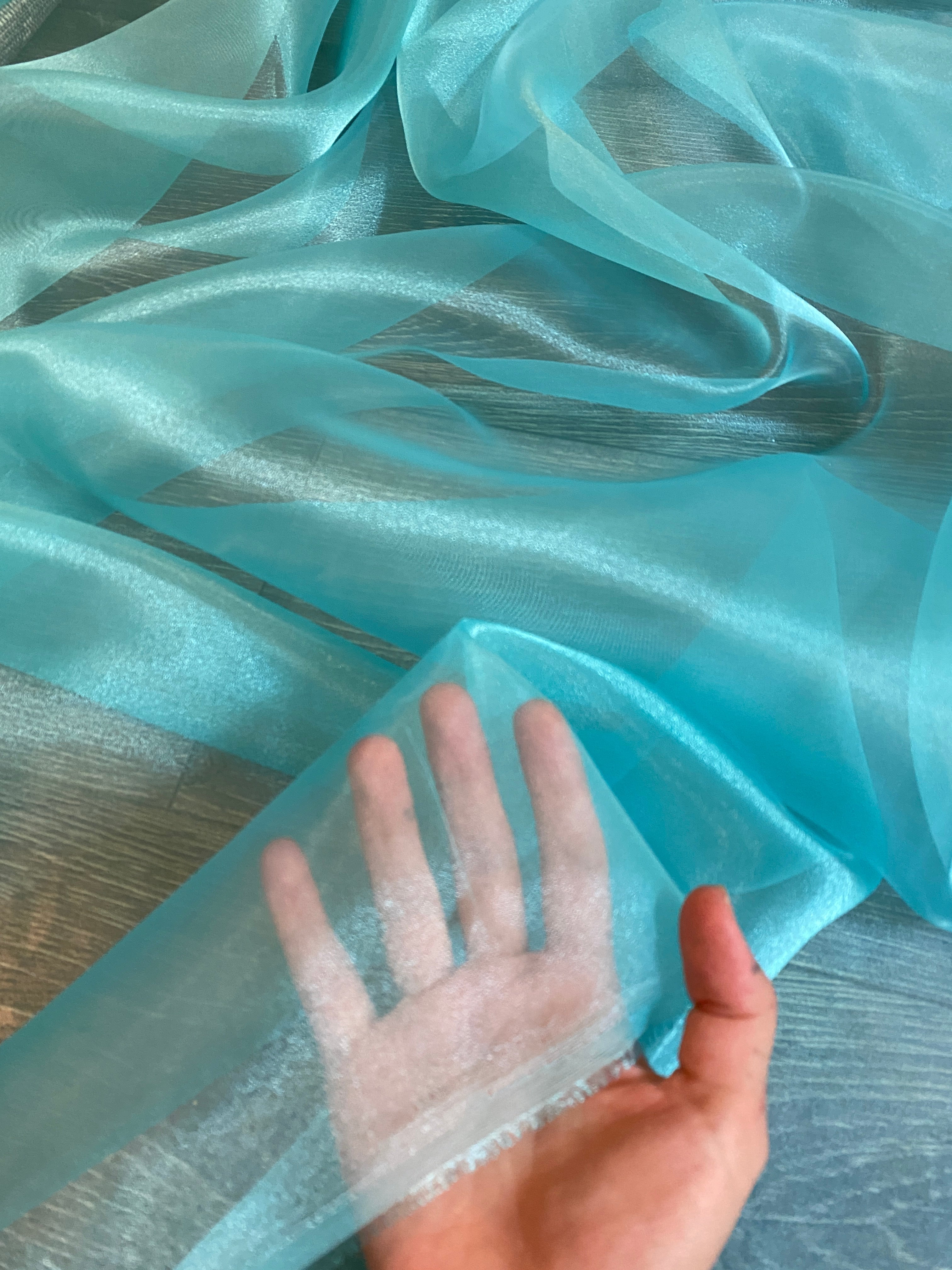 Turquoise Crystal Organza, light blue Crystal Organza for woman, sky blue Crystal Organza, blue Crystal Organza, Crystal Organza in low price, Crystal Organza for bride, Crystal Organza for party wear, premium Crystal Organza, Crystal Organza in low price