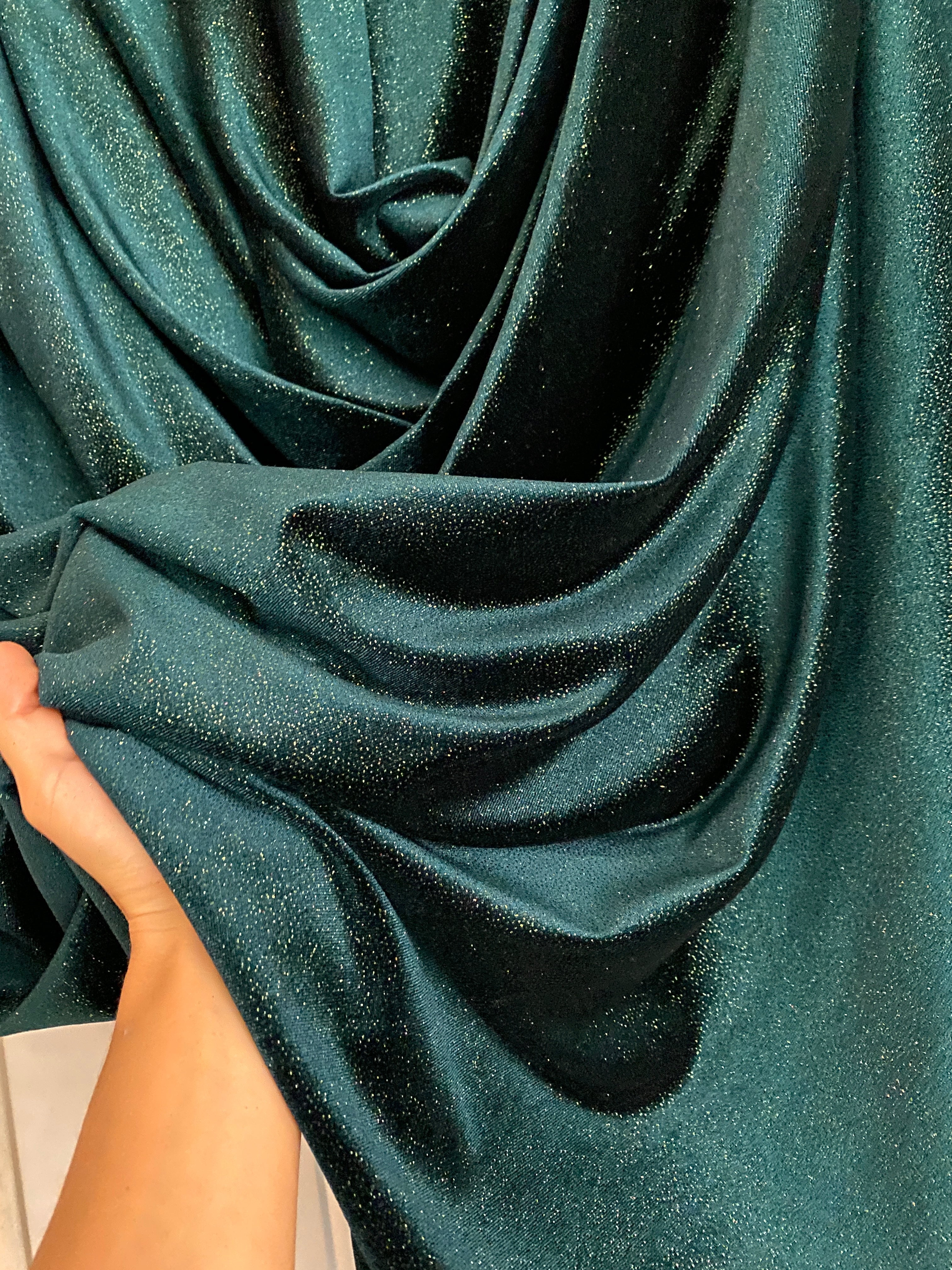 Hunter Green Shimmer Stretch Velvet, green Shimmer Stretch Velvet, light green Shimmer Stretch Velvet, dark green Shimmer Stretch Velvet, lime green Shimmer Stretch Velvet, khaki green Shimmer Stretch Velvet, Shimmer Stretch Velvet for woman, Shimmer Stretch Velvet for bride, Shimmer Stretch Velvet for party wear, Shimmer Stretch Velvet on discount, Shimmer Stretch Velvet in low price