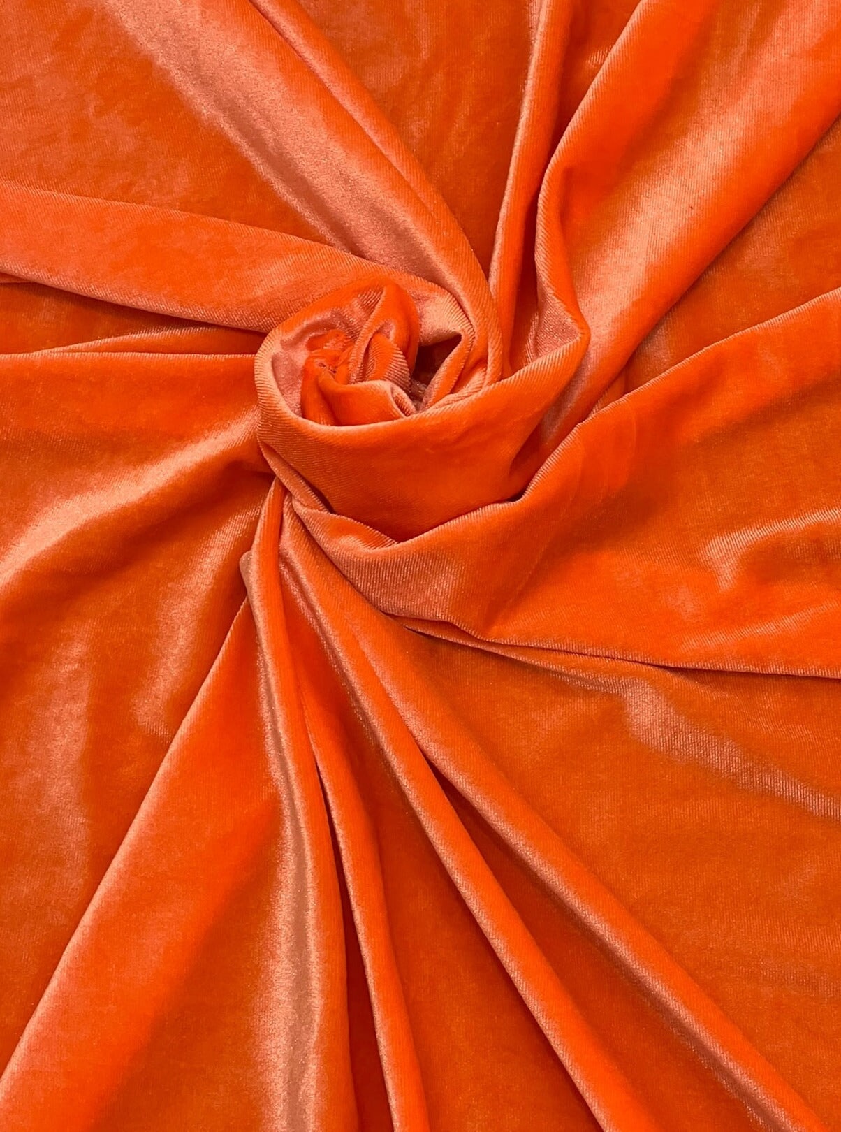 orange stretch velvet, orange velvet for dress, bright orange velvet, fanta color velvet, tangerine color velvet, luxury velvet, kiki textiles, velvet store usa, fabric store los angeles, soft velvet, bridal velvet, 4 way stretch velvet