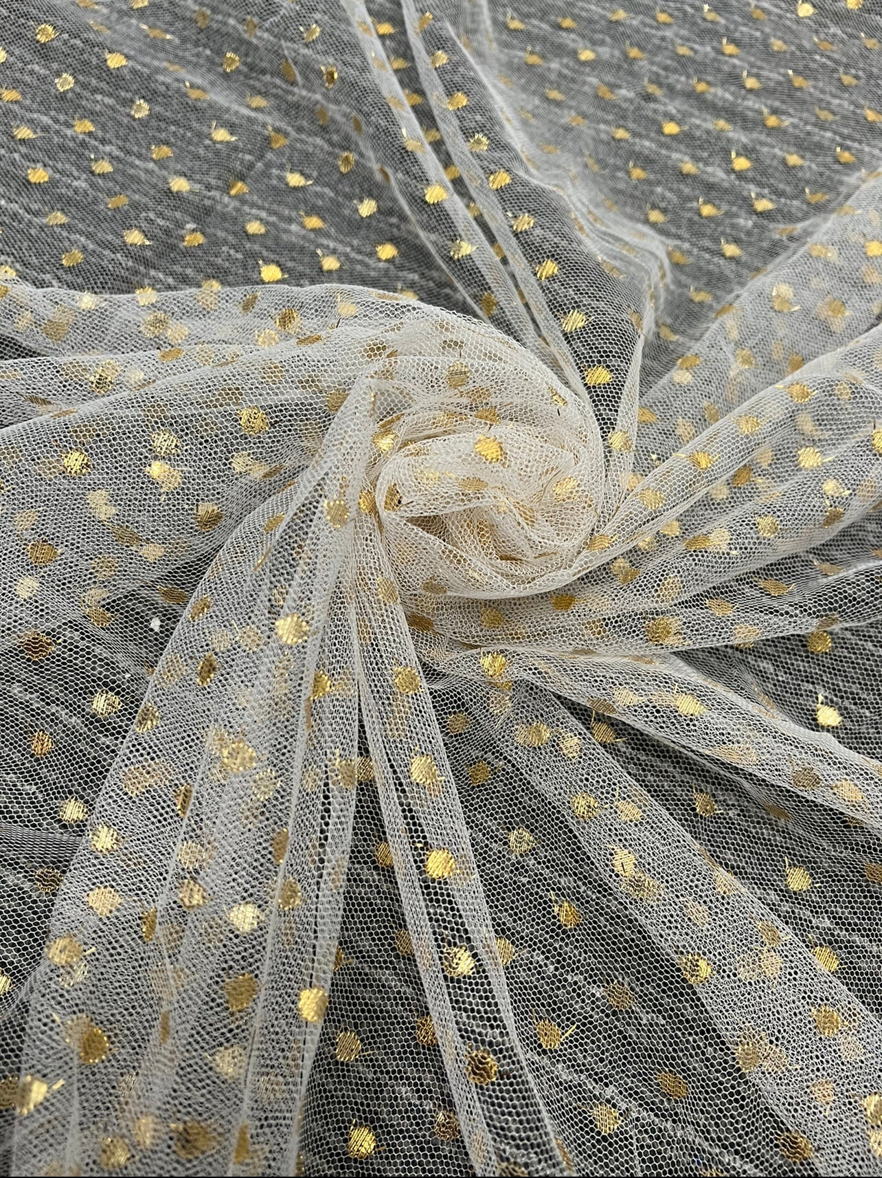 Gold Embroidery Polka Dot Tulle, dusty gold Embroidery Polka Dot Tulle, white tulle fabric, Embroidery Polka Dot Tulle for woman, Embroidery Polka Dot Tulle for party wear, premium Embroidery Polka Dot Tulle, buy Embroidery Polka Dot Tulle online, cheap Embroidery Polka Dot Tulle, Embroidery Polka Dot Tulle in low price, Embroidery Polka Dot Tulle on discount 