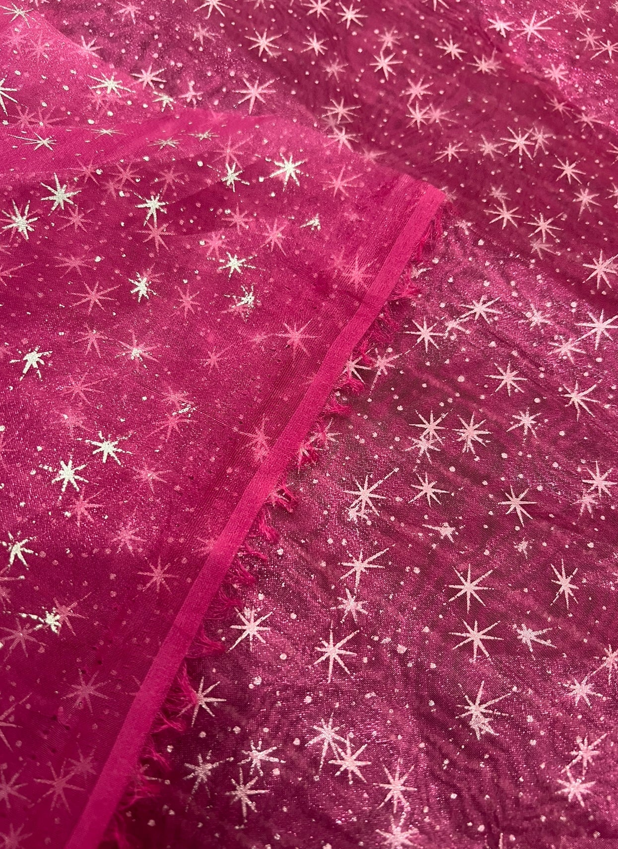 Hot Pink Shooting Star Organza