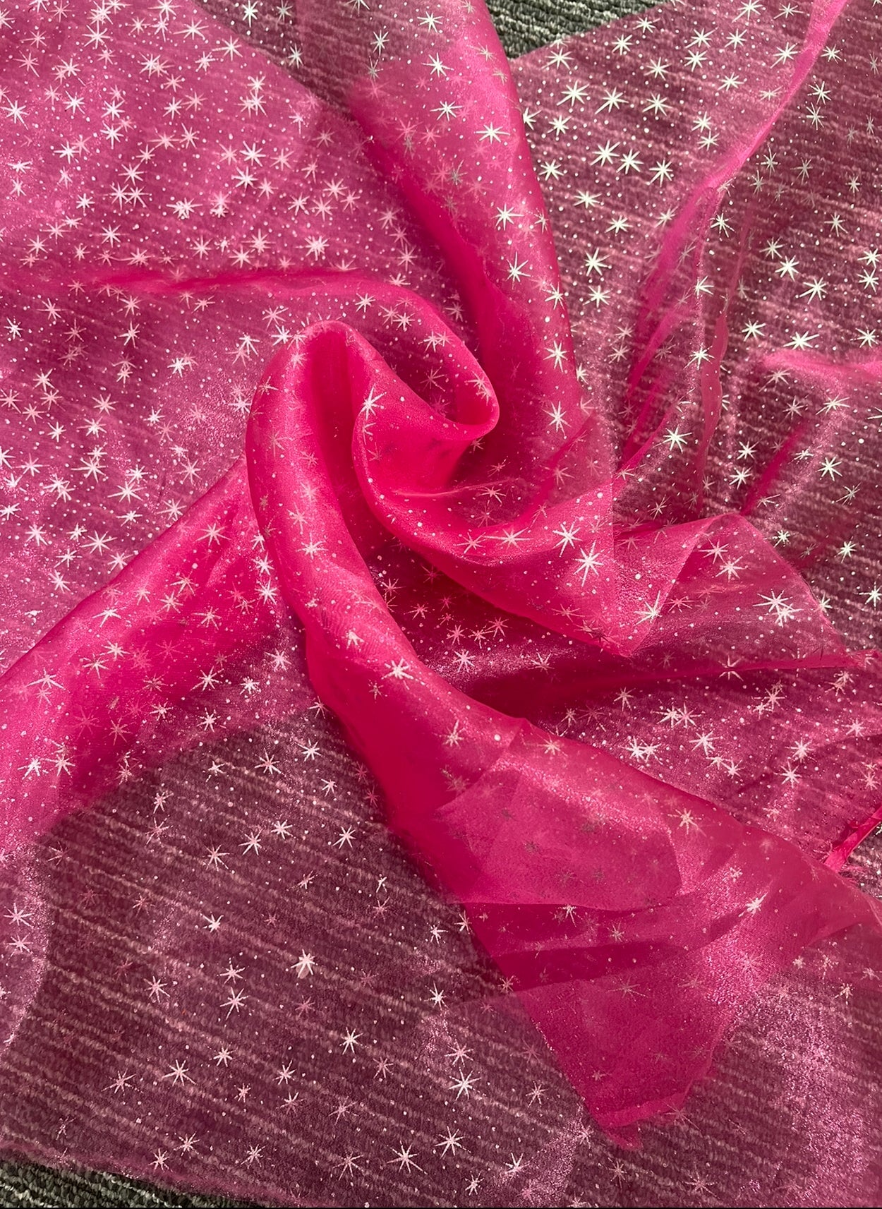 Hot Pink Shooting Star Organza
