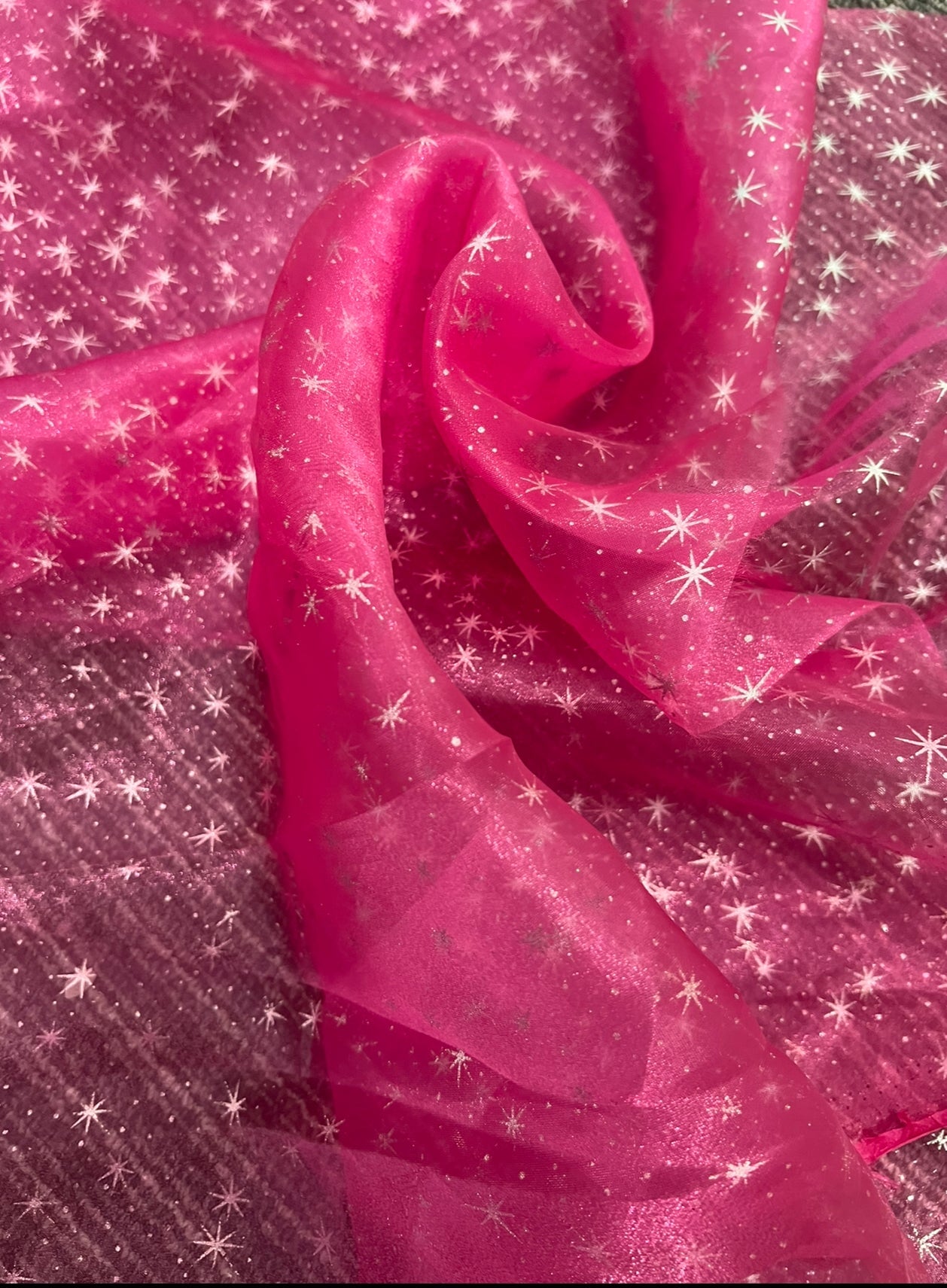 Hot Pink Shooting Star Organza