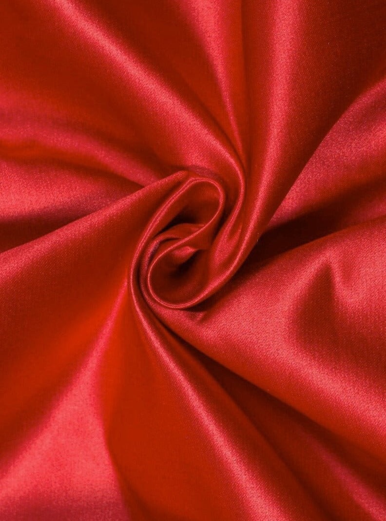 Red Bridal Satin Fabric, Red Duchesse Bridal Shiny Satin by yard, Red Heavy Satin for Wedding Dress, Gown, Backdrop, Red Shiny Fabric, red color fabric for woman, dark red satin, light red satin, shinny red satin, premium satin, buy satin online, luxury satin