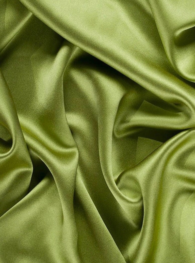 Olive Duchesse Satin Fabric, Pesto Shiny Satin by yard, Light Green Heavy Satin Fabric for Wedding Dress, olive color for woman, satin in olive, satin for woman, best satin fabric, premium satin, cheap satin, buy satin online, best quality satin, kikitextile satin