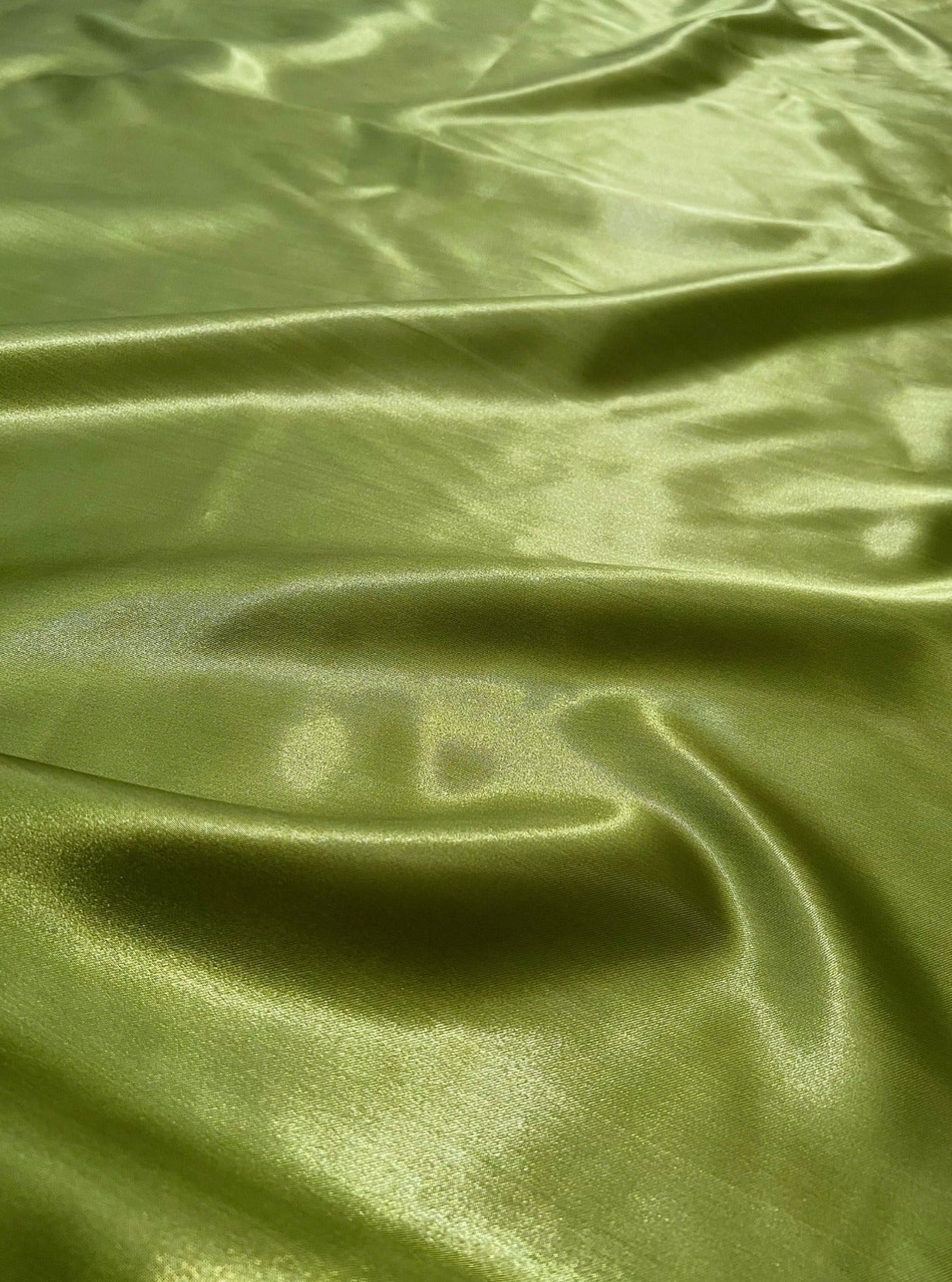 Green Olive Satin Fabric, Silky Satin Fabric, Bridal Satin Medium Weight, Satin for gown, Shiny Satin, Green Olive Silk by the yard, green satin in low price, discounted satin, light green satin, dark satin, silky smooth satin in green, satin on sale, best quality satin fabric