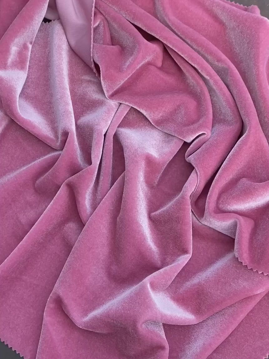 Dusty Rose Crushed Stretch Velvet Apparel Costume Dancewear Fabric