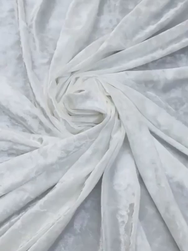 White Stretch Crushed Velvet