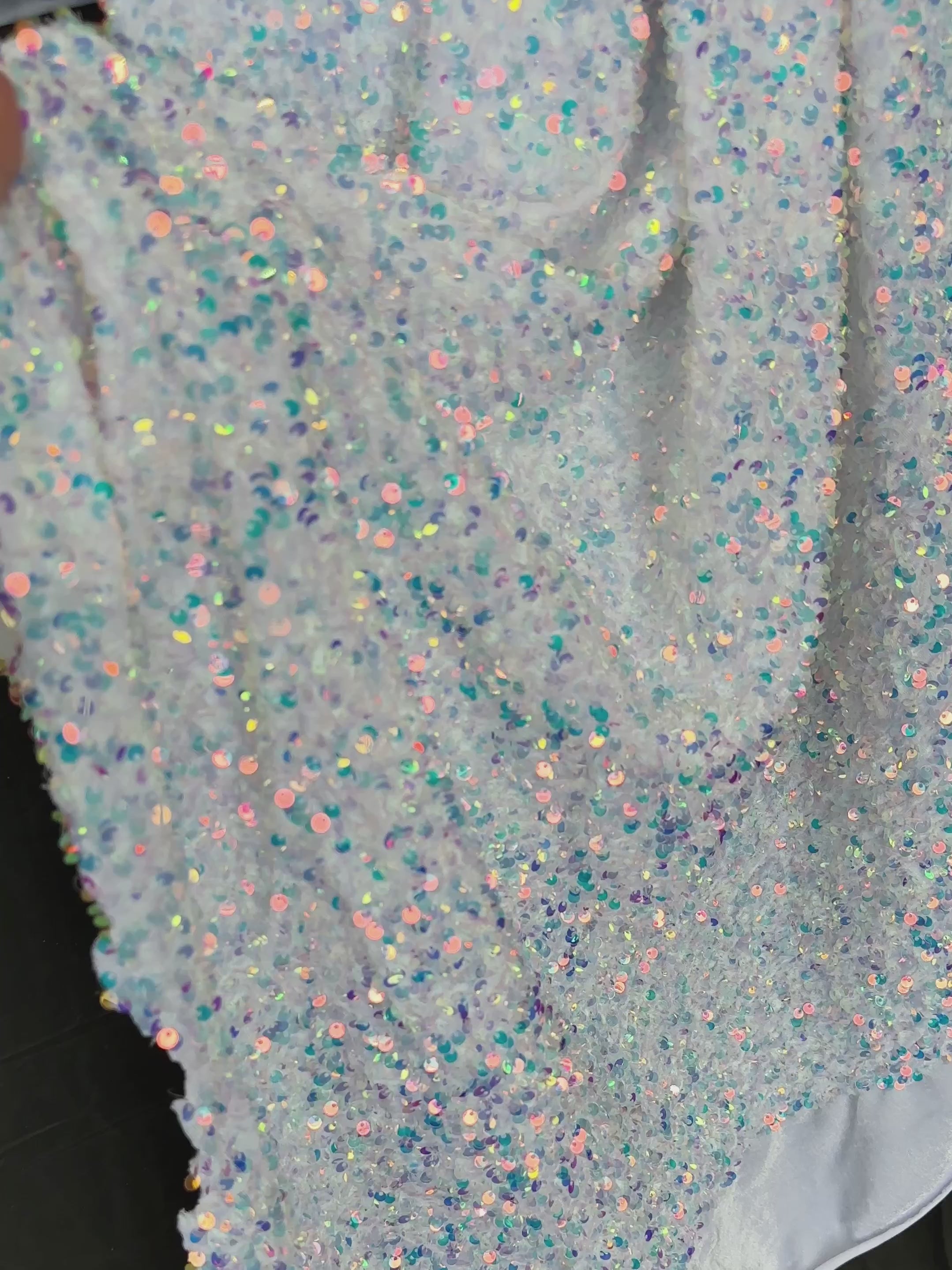 white Iridescent Sequin on Velvet, off white Iridescent Sequin on Velvet, bright white Iridescent Sequin on Velvet, milky white Iridescent Sequin on Velvet, white Iridescent Sequin on Velvet for woman, velvet cloth, whtie Iridescent Sequin on Velvet for bride, sequin stretch velvet, velvet for gown, stretch velvet, velvet fabric with sequin, solid velvet, sequin fabric for gown, 4 way stretch velvet