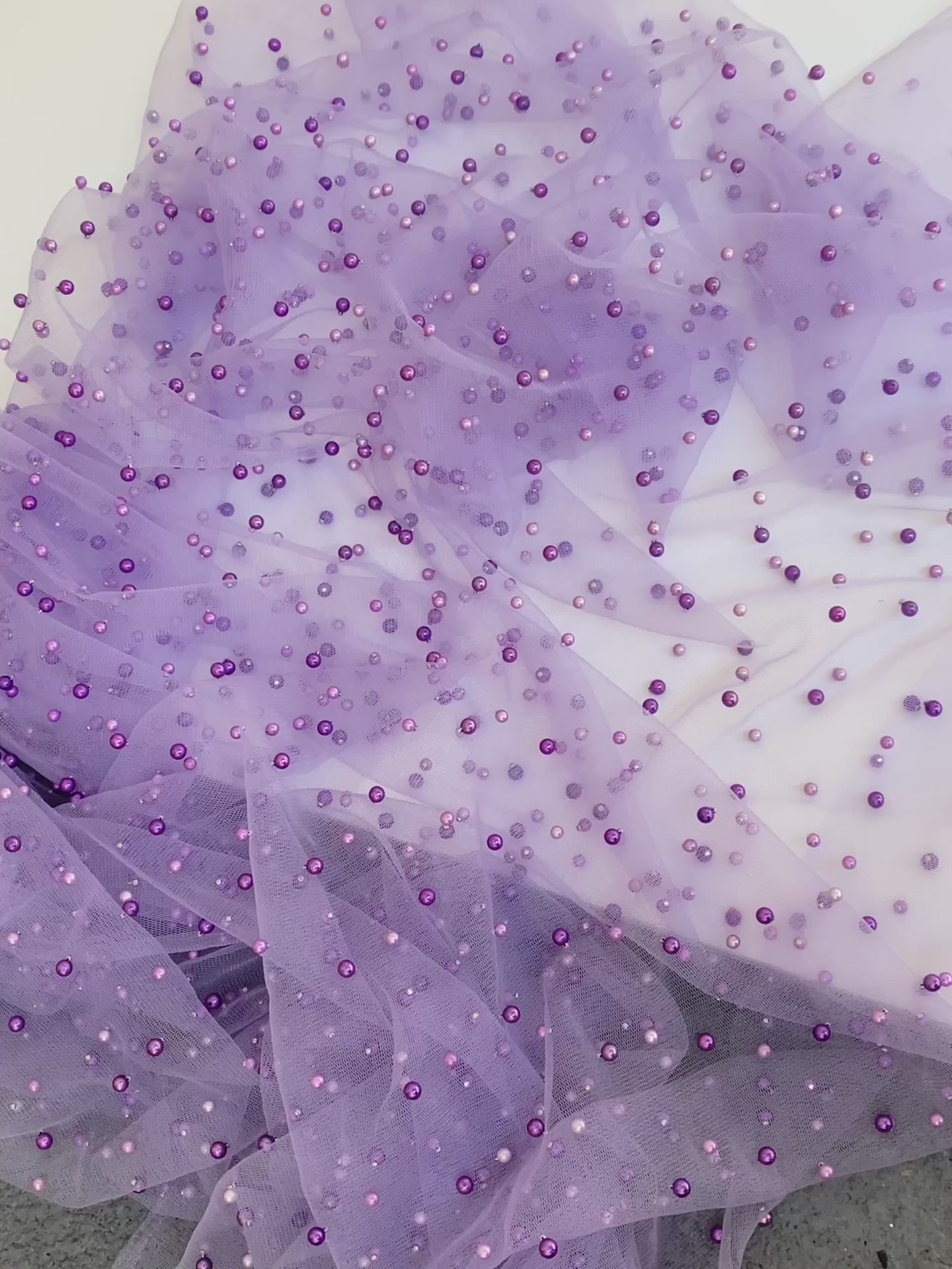 lavender Pearl Tulle, light purple pearl Tulle, purple pearl tulle, lavender Pearl Tulle for party wear, lavender Pearl Tulle for dress, Pearl Tulle for woman, Pearl Tulle for bride, Pearl Tulle on discount, Pearl Tulle on sale, premium Pearl Tulle, buy Pearl Tulle online
