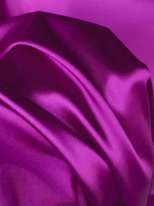 purple silk fabric, magenta silk fabric, magenta satin fabric, magenta charmeuse fabric, magenta fabric by the yard, magenta material