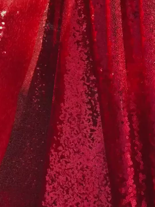 Red sequins on velvet – KikiTextiles