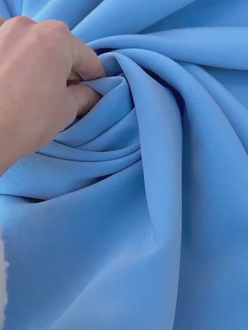 baby blue stretch crepe, Aqua Blue Stretch Crepe, blue stretch crepe, light blue stretch crepe, stretch crepe for woman, stretch crepe for bride,  crepe on discount, crepe in low price, crepe on sale, premium crepe, solid crepe, crepe, crepe fabric