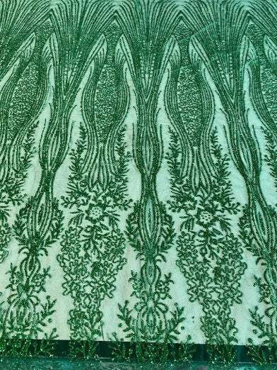 Emerald Green Glittery Lace