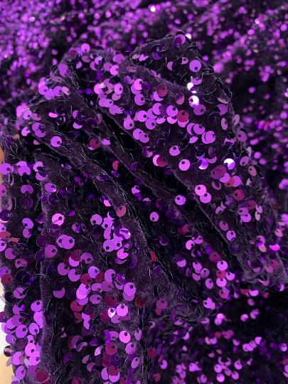 Purple Crushed Velvet Fabric by the Yard Purple Stretch -  Israel