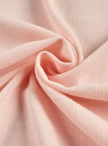 blush Crinkle Cotton Gauze, cotton gauze fabric, pink gauze fabric, light pink gauze, cotton for woman, double gauze cheap, coton gauze for bride, cotton gauze in low price