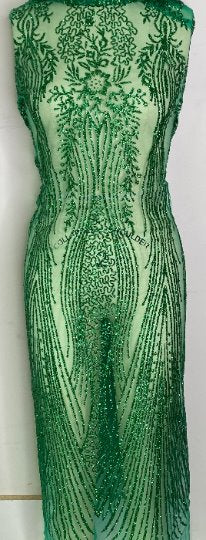 Emerald Green Glittery Lace