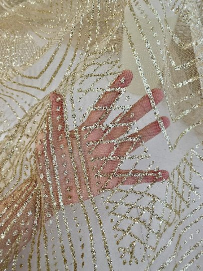 Gold Glitter on Mesh