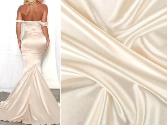 ivory shiny nylon spandex, ivory stretch nylon spandex, ivory shiny nylon spandex for woman, ivory shiny nylon spandex for bride, spandex for swim wear, premium spandex, spandex on sale, low price spandex, buy spandex online, cheap spandex