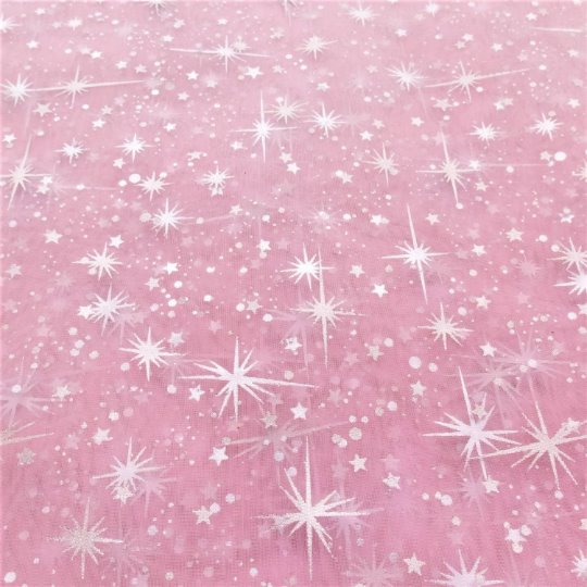 Pink Shooting Star Organza