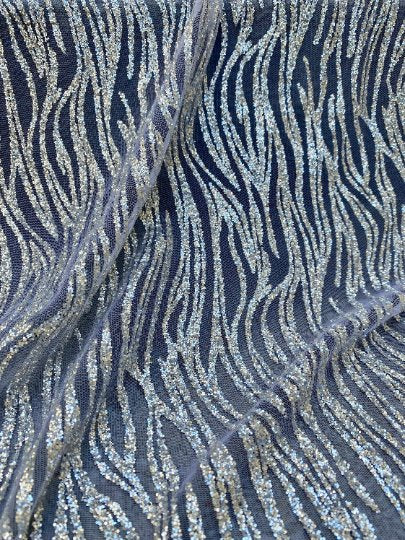 Silver Wave Design Lace, dark silver Lace, light silver lace, lace for woman, lace for bride,  lace on discount, lace on sale, premium lace, kiki textile lace, lace for party wear dresses