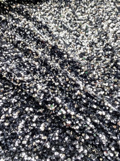 Silver Sequin on Velvet, velvet cloth, silver velvet, sequin stretch velvet, velvet for gown, stretch velvet, velvet fabric with sequin, solid velvet, silver sequin fabric, sequin fabric for gown, 4 way stretch velvet