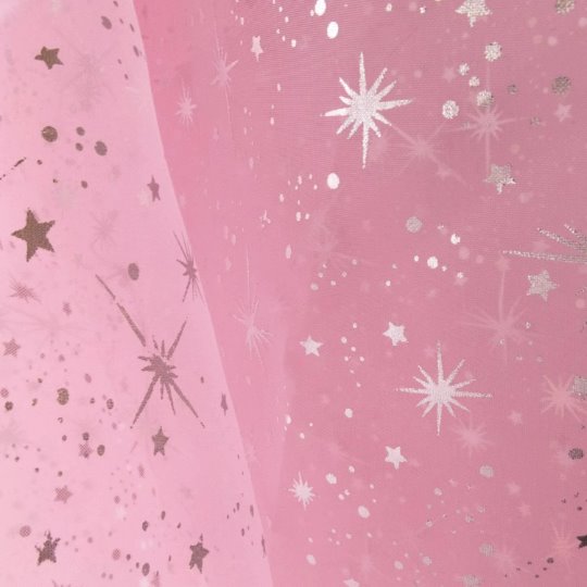 Pink Shooting Star Organza