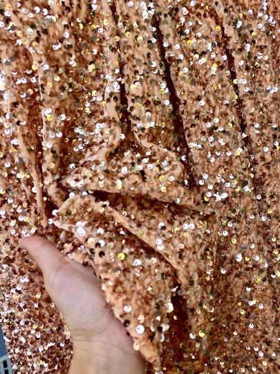 rose gold Sequin on Velvet, light brown sequin on velvet, dusty gold sequin on velvet, gold sequin on velvet, velvet on discount, velvet on sale, buy velvet online, kikitextile velvet, premium velvet, velvet for gown, velvet for woman, velvet for bride