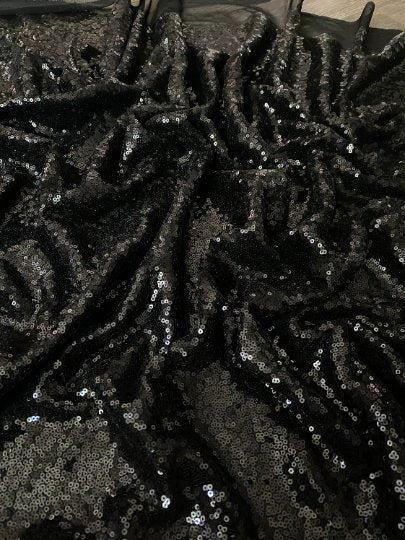 black sequin On Mesh, dark gray stretch Sequin Mesh, shiny black Sequin on Mesh, Stretch Sequin Mesh, Stretch Sequin Mesh for woman,  Stretch Sequin Mesh for bride, Stretch Sequin Mesh on sale, Stretch Sequin Mesh on discount, Stretch Sequin Mesh online