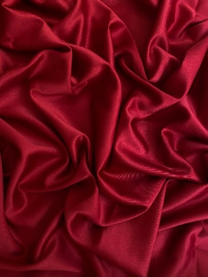 burgundy stretch crepe back satin, maroon stretch crepe back satin, dark red stretch crepe back satin, premium stretch crepe back satin, satin for bride, satin for woman, satin in low price, cheap satin, satin on sale