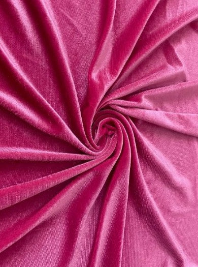 Hot pink stretch velvet, hot pink stretch velvet for gown, dark pink velvet for wedding, hot pink stretch pure velvet, stretch velvet for brides, stretch fancy velvet, pink color velvet for dress, stretch expensive velvet