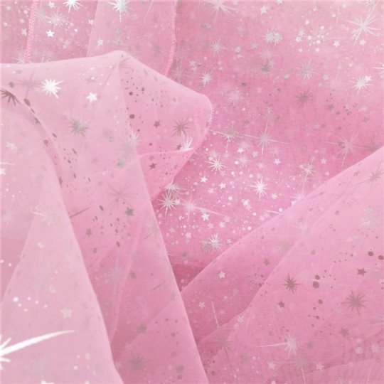 Pink Shooting Star Organza