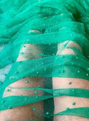 Kelly Green Pearl Tulle, green pearl Tulle, light green pearl tulle, dark green Pearl Tulle for party wear, lime green Pearl Tulle, Pearl Tulle for woman, Pearl Tulle for bride, Pearl Tulle on discount, Pearl Tulle on sale, premium Pearl Tulle, buy Pearl Tulle online