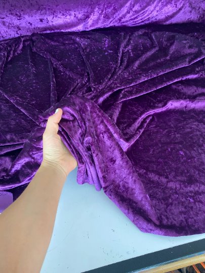 Purple Stretch Crushed Velvet