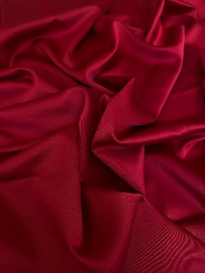 burgundy stretch crepe back satin, maroon stretch crepe back satin, dark red stretch crepe back satin, premium stretch crepe back satin, satin for bride, satin for woman, satin in low price, cheap satin, satin on sale