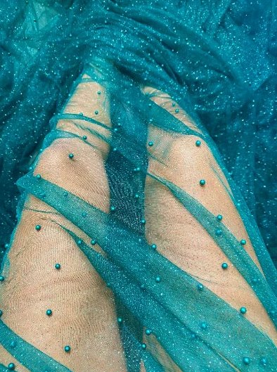 teal Pearl Tulle, teal blue pearl Tulle, cyan pearl tulle, Turquoise Pearl Tulle, shinny Pearl Tulle, Pearl Tulle for woman, Pearl Tulle for bride, Pearl Tulle on discount, Pearl Tulle on sale, premium Pearl Tulle, buy Pearl Tulle online