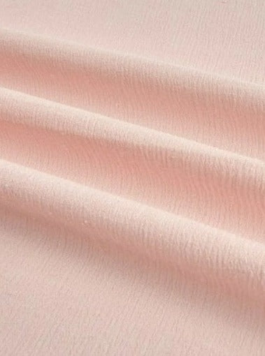 blush Crinkle Cotton Gauze, cotton gauze fabric, pink gauze fabric, light pink gauze, cotton for woman, double gauze cheap, coton gauze for bride, cotton gauze in low price