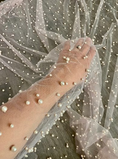 blush Pearl Tulle, light pink pearl Tulle, off white pearl tulle, light mauve Pearl Tulle for party wear, dull white Pearl Tulle, Pearl Tulle for woman, Pearl Tulle for bride, Pearl Tulle on discount, Pearl Tulle on sale, premium Pearl Tulle, buy Pearl Tulle online