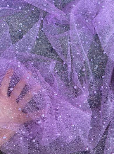 lavender glitter Pearl Tulle, light purple pearl Tulle, purple pearl tulle, lavender Pearl Tulle for party wear, lavender Pearl Tulle for dress, Pearl Tulle for woman, Pearl Tulle for bride, Pearl Tulle on discount, Pearl Tulle on sale, premium Pearl Tulle, buy Pearl Tulle online