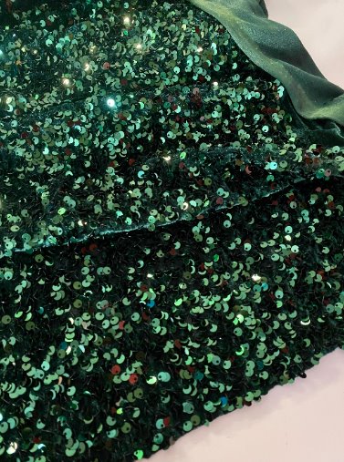 hunter green Sequin on Velvet, velvet cloth, green velvet, sequin stretch velvet, velvet for gown, stretch velvet, velvet fabric with sequin, solid velvet, dark green sequin fabric, sequin fabric for gown, 4 way stretch velvet