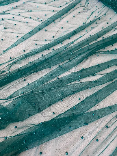 teal Pearl Tulle, teal blue pearl Tulle, cyan pearl tulle, Turquoise Pearl Tulle, shinny Pearl Tulle, Pearl Tulle for woman, Pearl Tulle for bride, Pearl Tulle on discount, Pearl Tulle on sale, premium Pearl Tulle, buy Pearl Tulle online