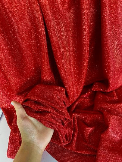 red stretch lurex, red stretch lurex for woman, dark red stretch lurex, party wear red stretch lurex, shiny lurex, spandex lurex for bride, lurex on discount, lurex on sale, buy metallic lurex online, lurex for gown