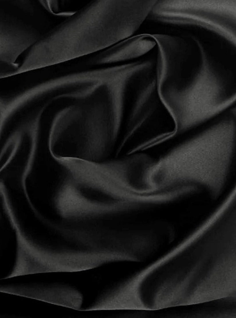 Black Heavy Satin Fabric, Black Bridal Shiny Satin by yard, Black Satin Fabric for Wedding Dress, black satin for gown, black satin for woman, black satin for dresses, satin on sale, discounted satin, cheap satin, buy satin online, premium satin