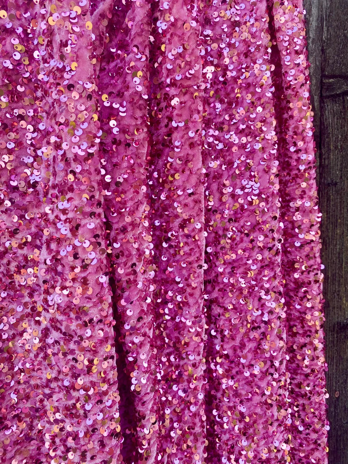  pink Sequin on Velvet, velvet cloth, pink velvet, sequin stretch velvet, velvet for gown, stretch velvet, velvet fabric with sequin, solid velvet, rose pink sequin fabric, sequin fabric for gown, 4 way stretch velvet